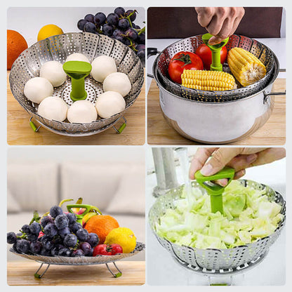 🥘 PROMO LIMITÉE 50% DE RÉDUCTION ! ⚡ Panier Vapeur Pliable en Acier Inoxydable – Polyvalent, Compact, Pratique 🥦