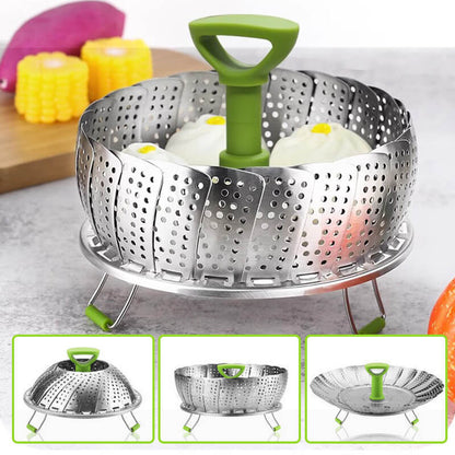 🥘 PROMO LIMITÉE 50% DE RÉDUCTION ! ⚡ Panier Vapeur Pliable en Acier Inoxydable – Polyvalent, Compact, Pratique 🥦