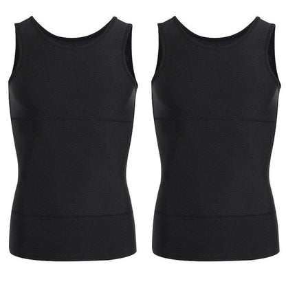 Débardeur de compression uni pour homme avec contrôle abdominal