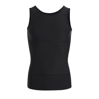 Débardeur de compression uni pour homme avec contrôle abdominal