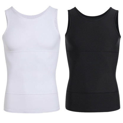 Débardeur de compression uni pour homme avec contrôle abdominal