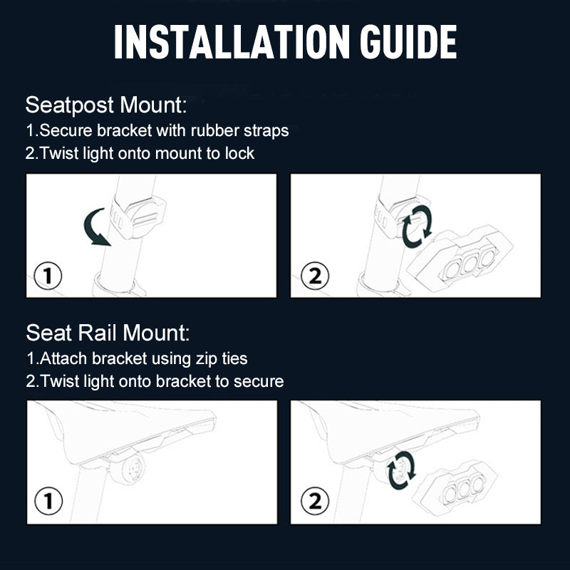 ⚡⚡Kit de Feu Arrière Clignotant Sans Fil pour Vélo🛠️🔥