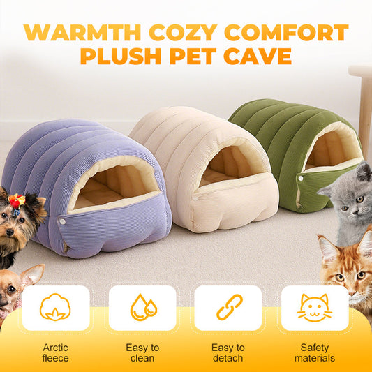📢49% de réduction！！！ 🐶🐱Chaleur, confort douillet, niche en peluche pour animaux domestiques