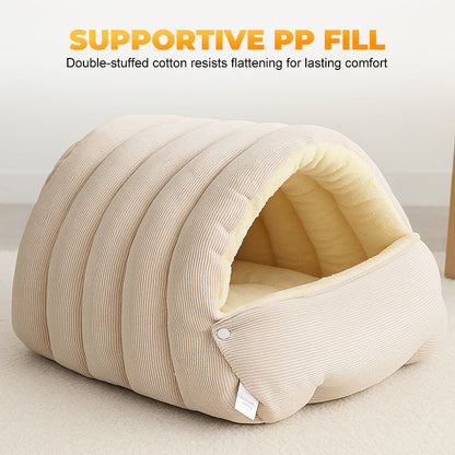 📢49% de réduction！！！ 🐶🐱Chaleur, confort douillet, niche en peluche pour animaux domestiques