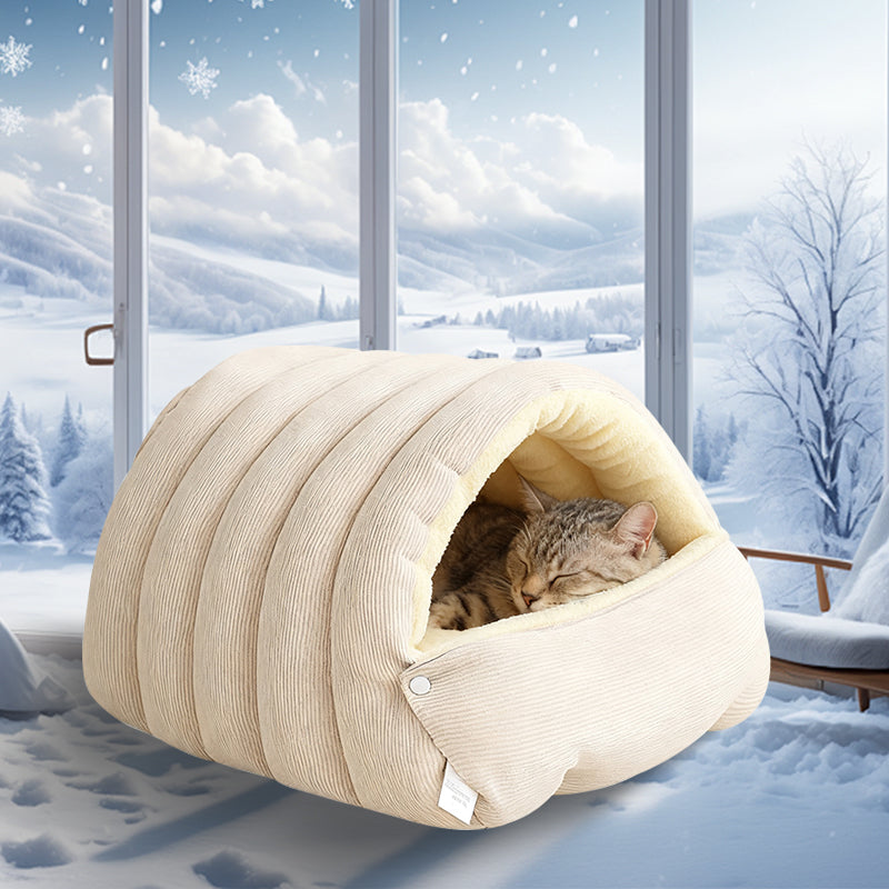 📢49% de réduction！！！ 🐶🐱Chaleur, confort douillet, niche en peluche pour animaux domestiques