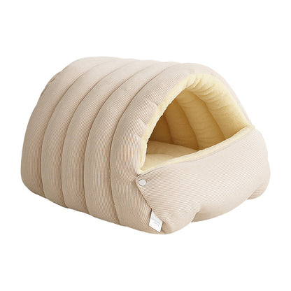 📢49% de réduction！！！ 🐶🐱Chaleur, confort douillet, niche en peluche pour animaux domestiques
