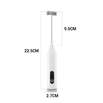 ☕Mousseur Électrique pour Boissons – 3 Vitesses, USB & 400 mAh (Vert/Blanc/Noir, 22.5 cm)