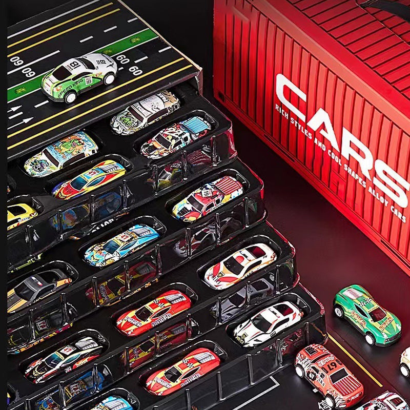 🎅Offre spéciale Noël 49 % DE RÉDUCTION🎁48 mini-wagons à moteur avec garage intégré