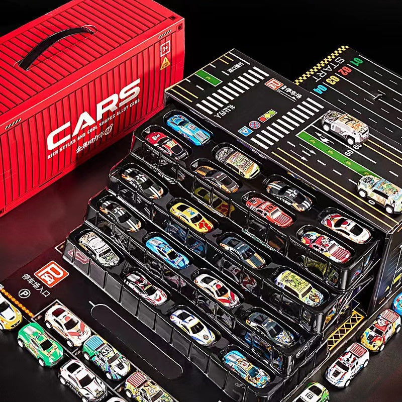 🎅Offre spéciale Noël 49 % DE RÉDUCTION🎁48 mini-wagons à moteur avec garage intégré