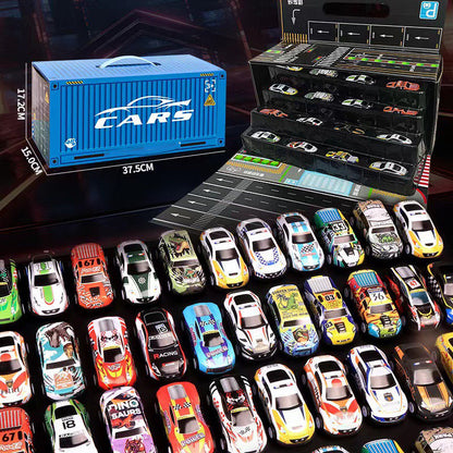 🎅Offre spéciale Noël 49 % DE RÉDUCTION🎁48 mini-wagons à moteur avec garage intégré