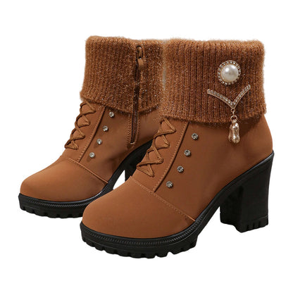 🔥Offre exceptionnelle Black Friday – 50 % de réduction !🔥Bottines pour femmes à semelles compensées et doublure chaude