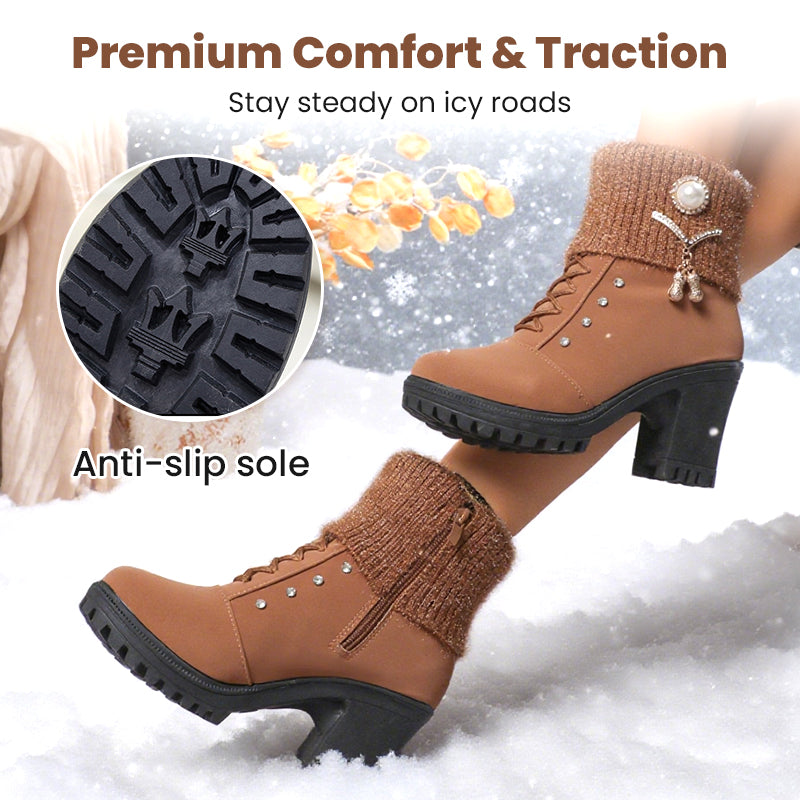 🔥Offre exceptionnelle Black Friday – 50 % de réduction !🔥Bottines pour femmes à semelles compensées et doublure chaude