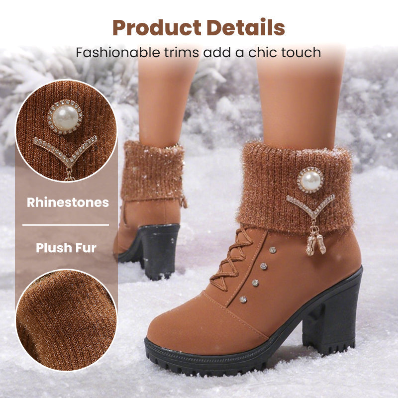 🔥Offre exceptionnelle Black Friday – 50 % de réduction !🔥Bottines pour femmes à semelles compensées et doublure chaude