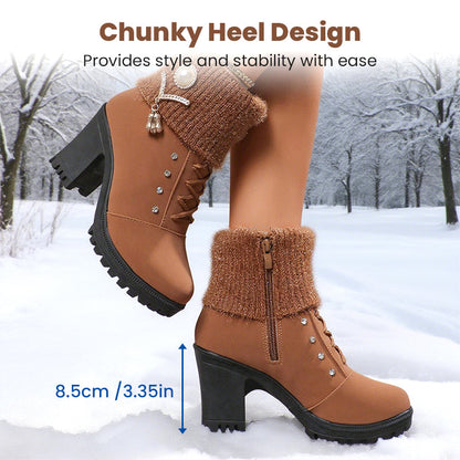 🔥Offre exceptionnelle Black Friday – 50 % de réduction !🔥Bottines pour femmes à semelles compensées et doublure chaude