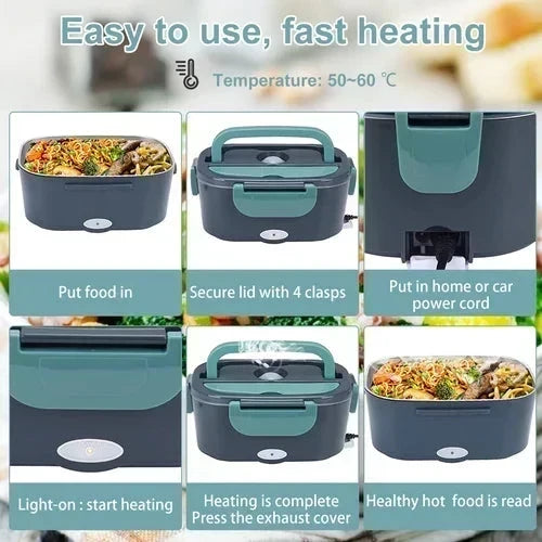 🎉 FLASH SALE 2027 – 50 % DE RÉDUCTION ! 🍱 Boîte repas chauffante électrique portable 2-en-1 – 12 V voiture et 230 V maison – double usage, 1,5 L en acier inoxydable 🔌