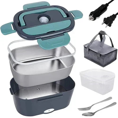 🎉 FLASH SALE 2027 – 50 % DE RÉDUCTION ! 🍱 Boîte repas chauffante électrique portable 2-en-1 – 12 V voiture et 230 V maison – double usage, 1,5 L en acier inoxydable 🔌