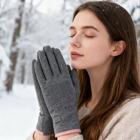 Gants chauds coupe-vent avec écran tactile et poignée antidérapante