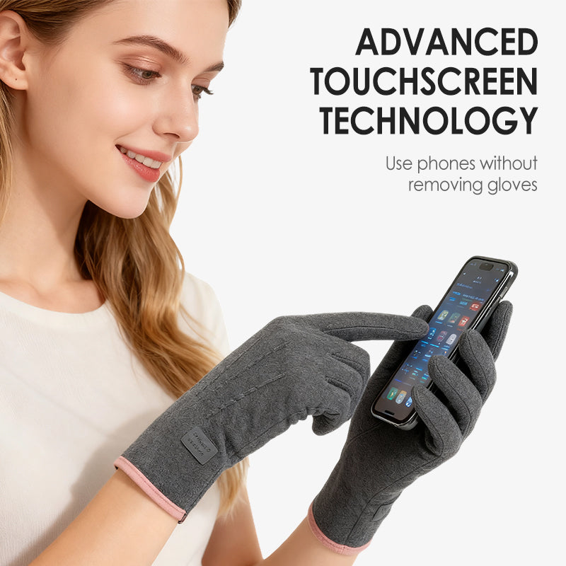 Gants chauds coupe-vent avec écran tactile et poignée antidérapante