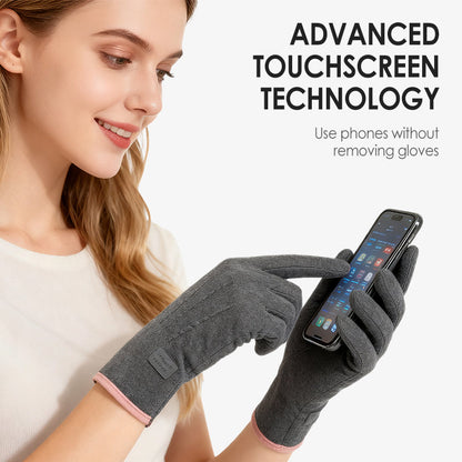 Gants chauds coupe-vent avec écran tactile et poignée antidérapante