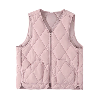 💥50 % de réduction🏆Gilet matelassé à fermeture éclair et poches pour femmes🌿👑