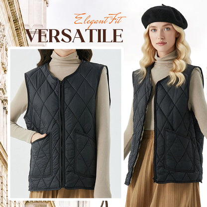 💥50 % de réduction🏆Gilet matelassé à fermeture éclair et poches pour femmes🌿👑