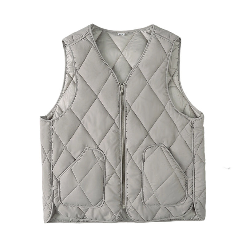 💥50 % de réduction🏆Gilet matelassé à fermeture éclair et poches pour femmes🌿👑