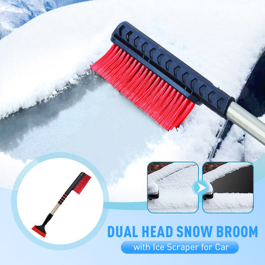 ❄️🚗Double grattoir à glace et balai à neige pour voiture | Accessoire automobile hivernal pour un déneigement complet