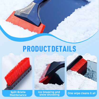 ❄️🚗Double grattoir à glace et balai à neige pour voiture | Accessoire automobile hivernal pour un déneigement complet