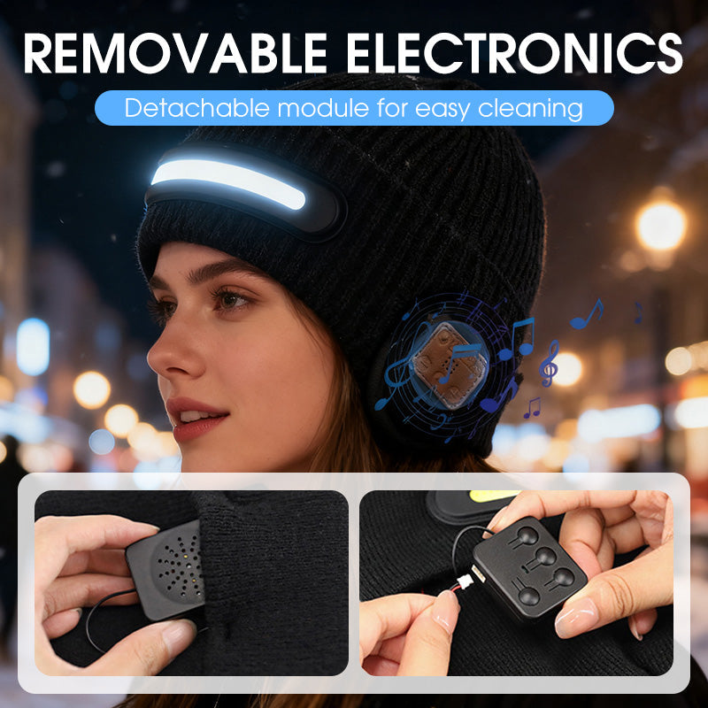 Bonnet Bluetooth rechargeable avec lampe intégrée