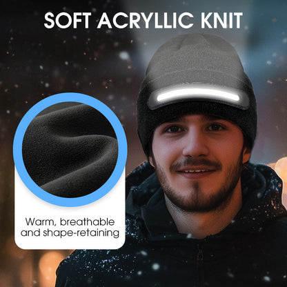 🎄 Promotion Exceptionnelle de Noël🎁Bonnet Bluetooth rechargeable avec lampe intégrée