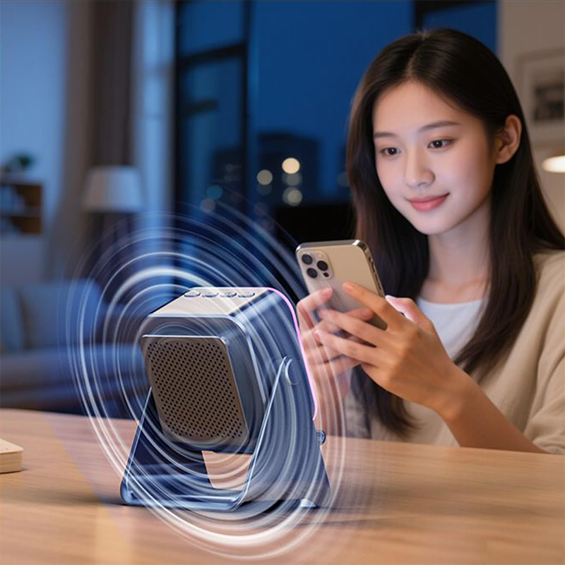Haut-parleur Bluetooth à Induction Sans Fil 5-en-1 avec Support Téléphone Réglable