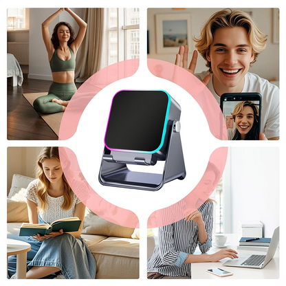 Haut-parleur Bluetooth à Induction Sans Fil 5-en-1 avec Support Téléphone Réglable