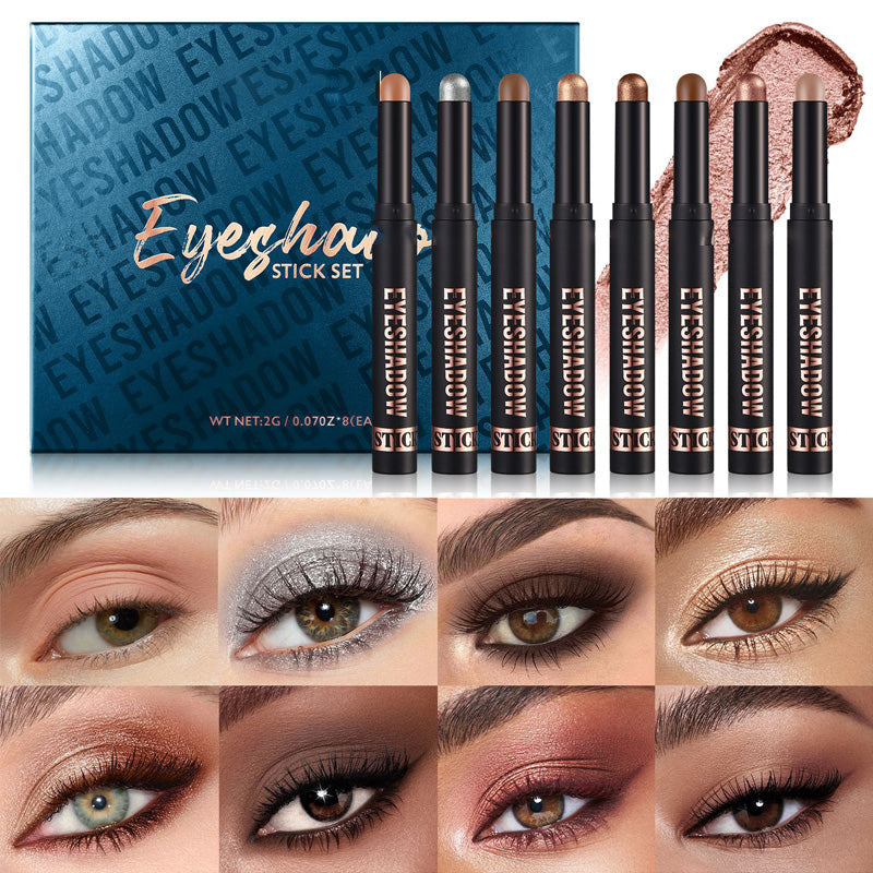 ✨PLUS DE 50 000 UNITÉS VENDUES ! 🎁8 couleurs de fards à paupières pailletés en stick, waterproof, longue tenue et multi-usage