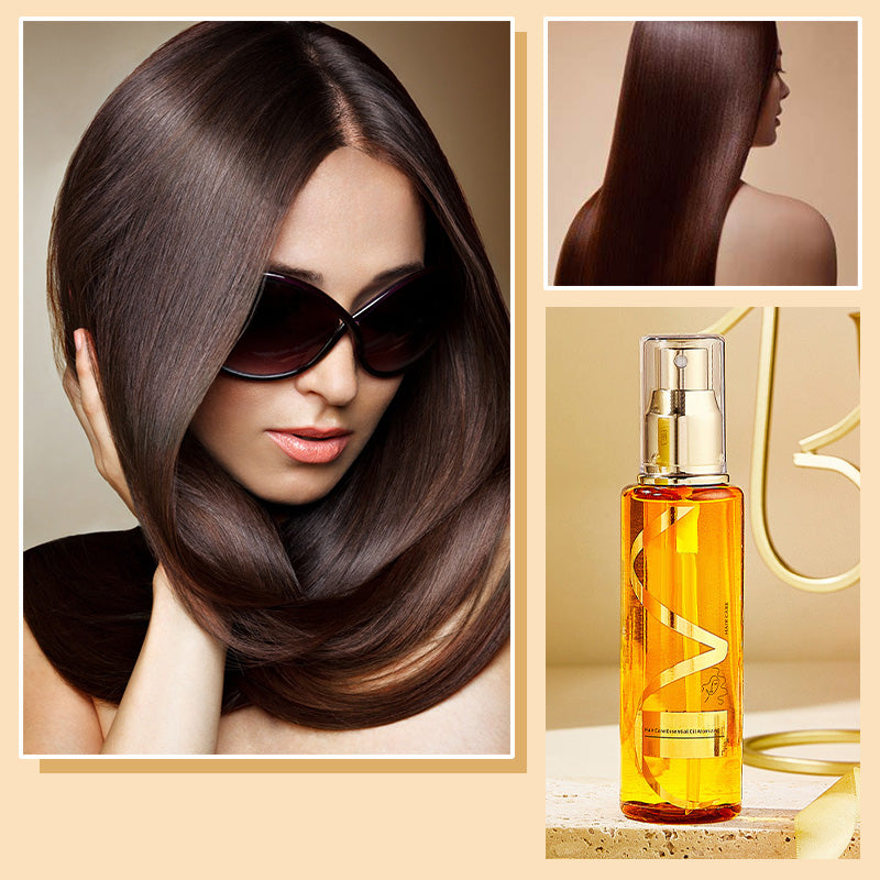 ✨ Huile Capillaire en Spray – 100 ml d’extraits végétaux, hydratation intense sans effet gras. Discipline les frisottis et sublime la brillance !