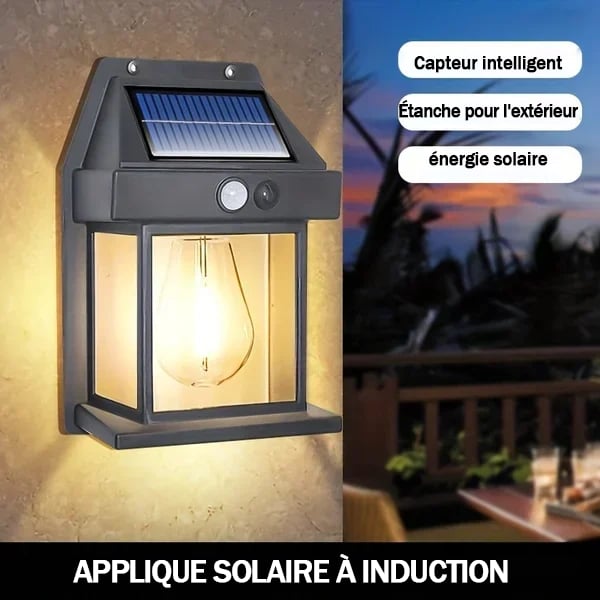 Applique murale solaire à détecteur de mouvement en tungstène