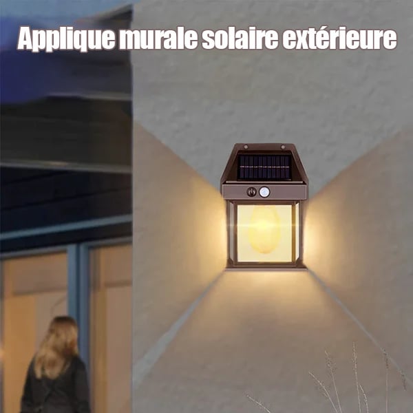 Applique murale solaire à détecteur de mouvement en tungstène