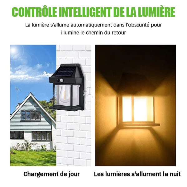 Applique murale solaire à détecteur de mouvement en tungstène