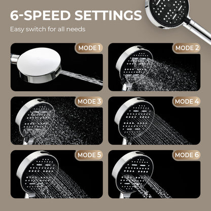 Pommeau de Douche Haute Pression à 6 Modes