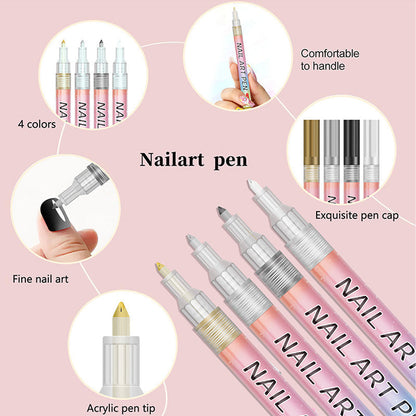 🎁Cadeau de Noël🎄Set professionnel de stylos pour nail art avec 12 couleurs