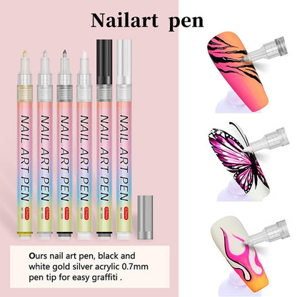 🎁Cadeau de Noël🎄Set professionnel de stylos pour nail art avec 12 couleurs
