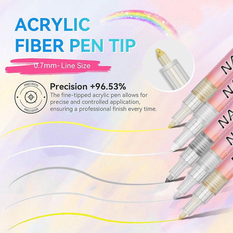 🎁Cadeau de Noël🎄Set professionnel de stylos pour nail art avec 12 couleurs