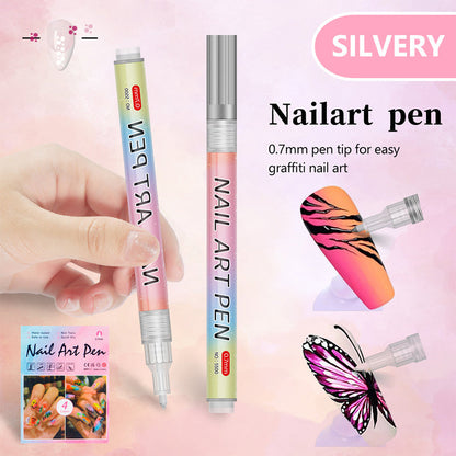 🎁Cadeau de Noël🎄Set professionnel de stylos pour nail art avec 12 couleurs