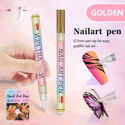 🎁Cadeau de Noël🎄Set professionnel de stylos pour nail art avec 12 couleurs