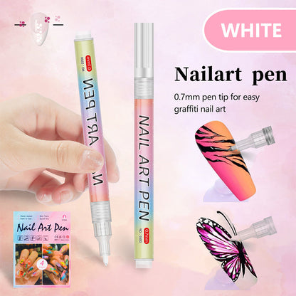 🎁Cadeau de Noël🎄Set professionnel de stylos pour nail art avec 12 couleurs