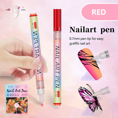 🎁Cadeau de Noël🎄Set professionnel de stylos pour nail art avec 12 couleurs