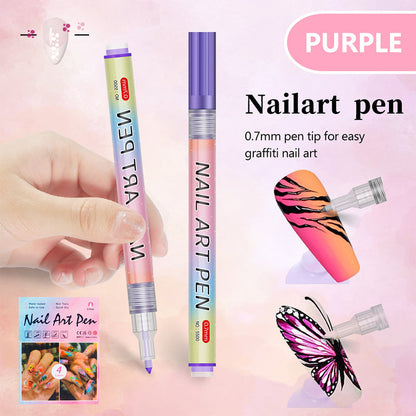 🎁Cadeau de Noël🎄Set professionnel de stylos pour nail art avec 12 couleurs