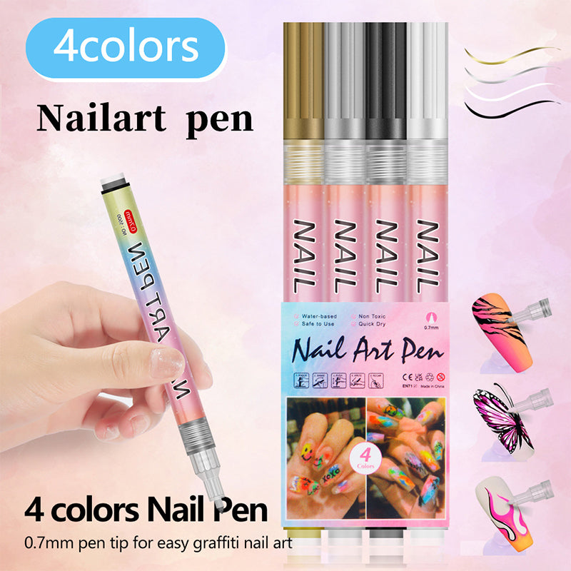 🎁Cadeau de Noël🎄Set professionnel de stylos pour nail art avec 12 couleurs