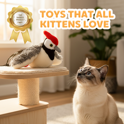 Jouet électrique en peluche pour chat avec sons