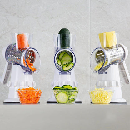 Râpe à fromage rotative 3 en 1 et coupe-légumes