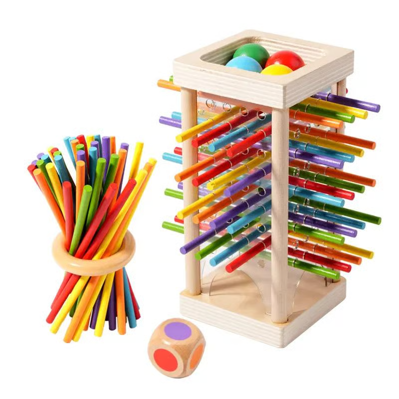 ⭐Jeu de quilles en bois avec boules pour enfants